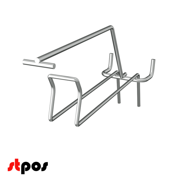 00_Крючок АНТИКРАЖНЫЙ 200 мм с ценникодержателем, покрытие цинк-хром, d5, шаг 50