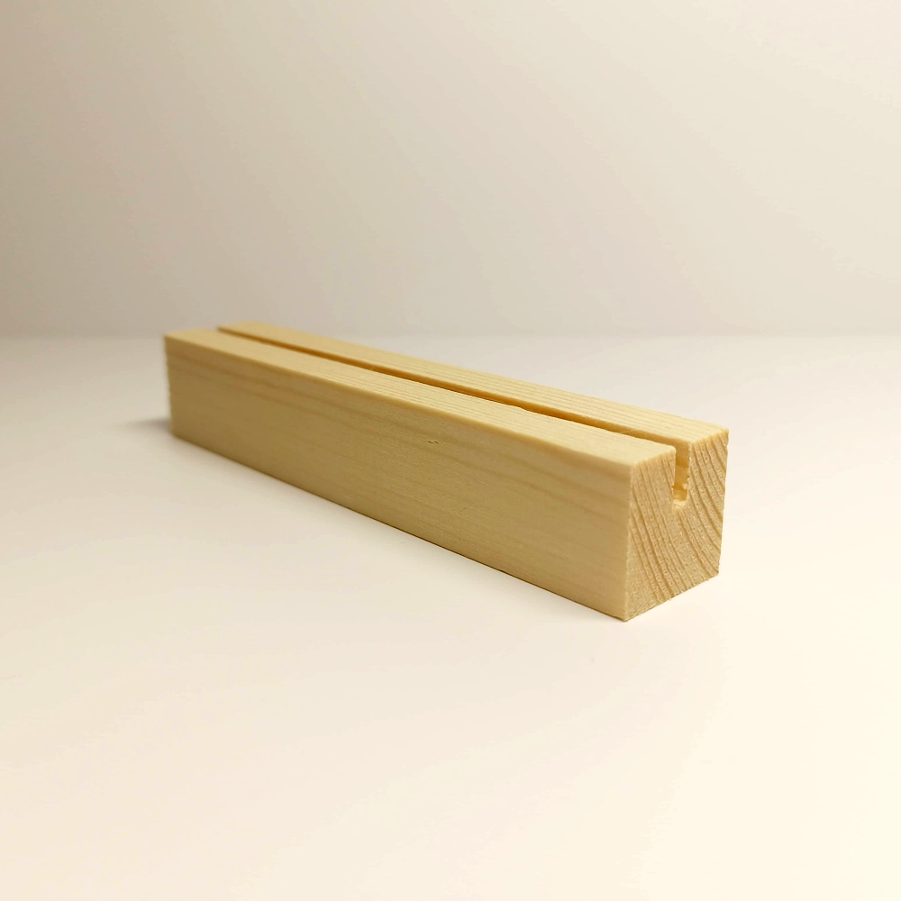 ref_Держатель ценника деревянный, 105х19х19 мм, прямая прорезь 3 мм, светлого цвета