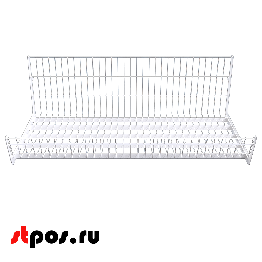 02_Основ.корзины однопоз.сетчат.навесн.усиленной 500х1000х300мм (унив.для 25 50 сер),Гл. RAL9016 Белый