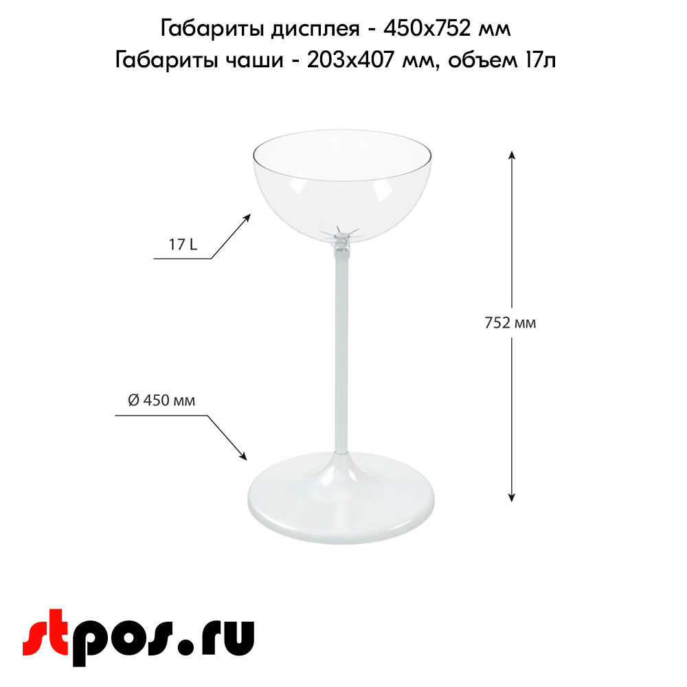 04_Дисплей UNIBOWL 17 л, (752(203)х450(407)мм), Белый