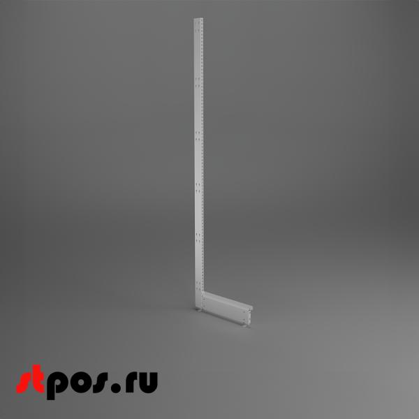 00_НАБОР Завершающая стойка 25 70 высота 2250 с базой 500 для стеллажа Нордика, RAL9016, Белый