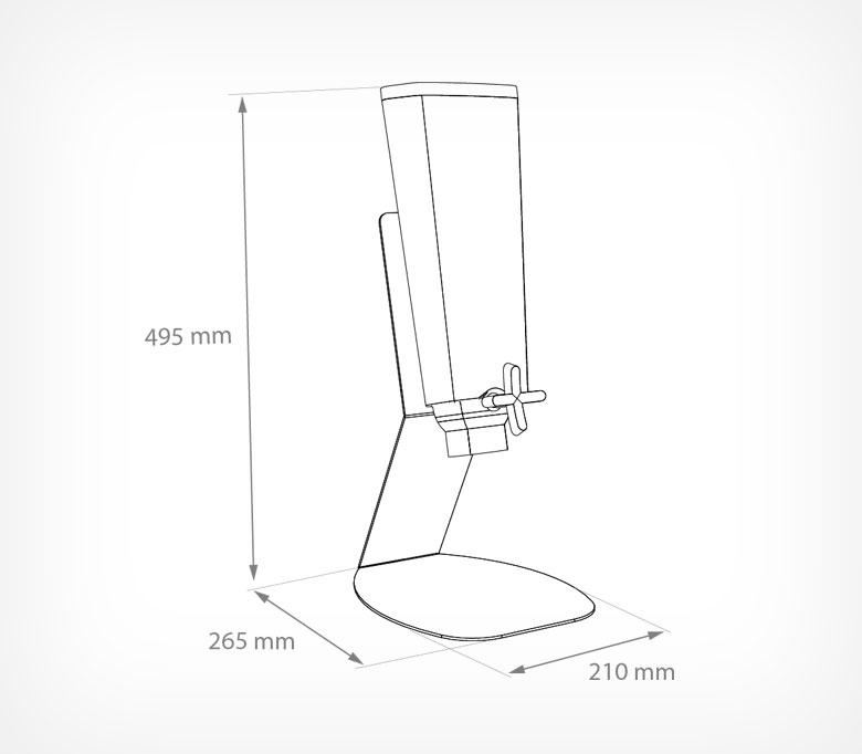 03_Гравитационный контейнер DIAMOND в комплекте с настольной подставкой SET DIAMOND STAND SOLO