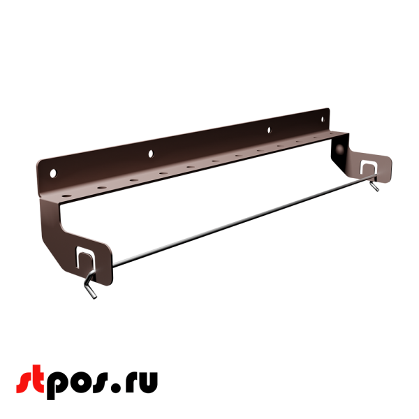 00_Держатель пакетов фасовочных на втулке, полочный V2, 330 мм,набор, Глянец, RAL8017 Коричневый,спеццв