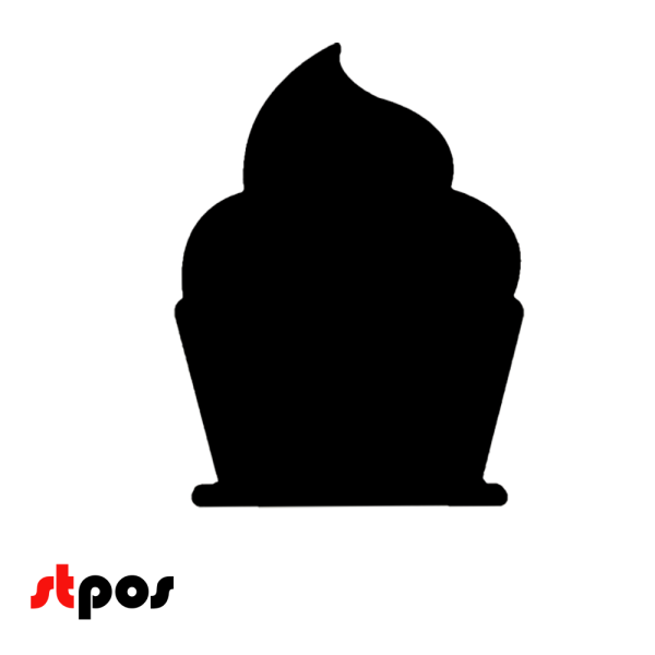 00_Меловой ценник-фигураПИРОЖНОЕ для нанесения меловым маркером,105х140мм (А6),толщина ПВХ 3мм,черная