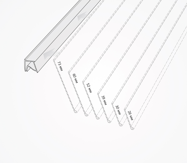 03_Профиль задний на проволочные корзины и стеклянные полки KE.GLS-BACK 1000мм, Белый
