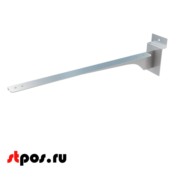 00_Полкодержатель для экономпанели прямой (левый) для стеклянной полки (квадратный профиль) 400мм, хром