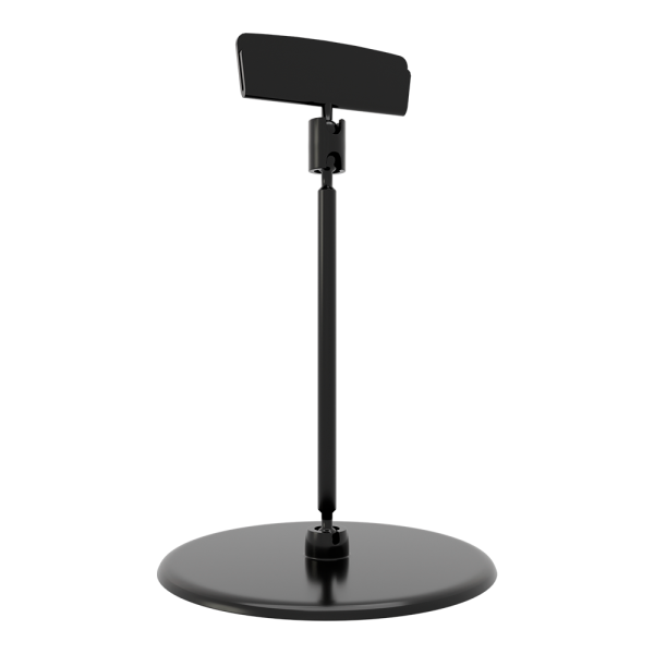 sk_Шарнирный ценникодержатель на большой круглой подставке BASE-XL-CLIP, ножка 100мм, Черный