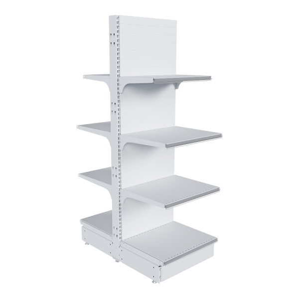 stpos_НАБОР стеллаж 25 70 ГЛУХОЙ островной 1550х500х400 8 полок, ценникодержатели