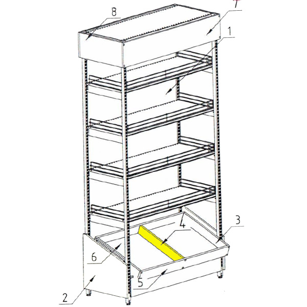 1_ЛДСП разделитель лотка (изд.4) стеллажа-экспозитора алкогольного пристенного