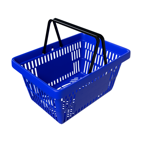 sk_Корзина покупательская пластиковая с 2 ручками, 20 л, УСИЛЕННАЯ, Синий