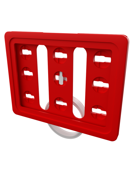 sk_Рамка ТЕХНО А7 красная, белый держатель TECHNO ROLL-VL спираль-улитка на колбасу