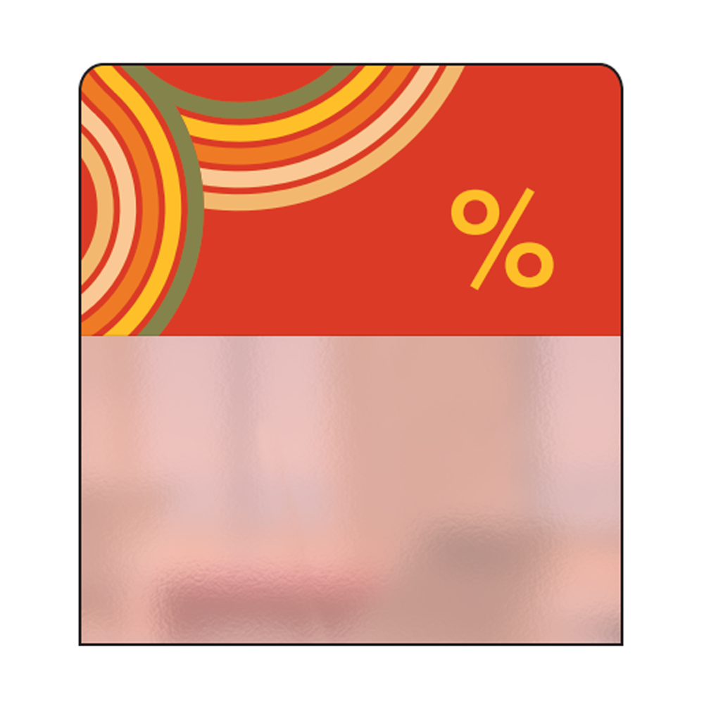 02_Шелфстоппер STPOS sport из ПЭТ 0,3мм в ценникодержатель, 70х75 мм %, красный тон