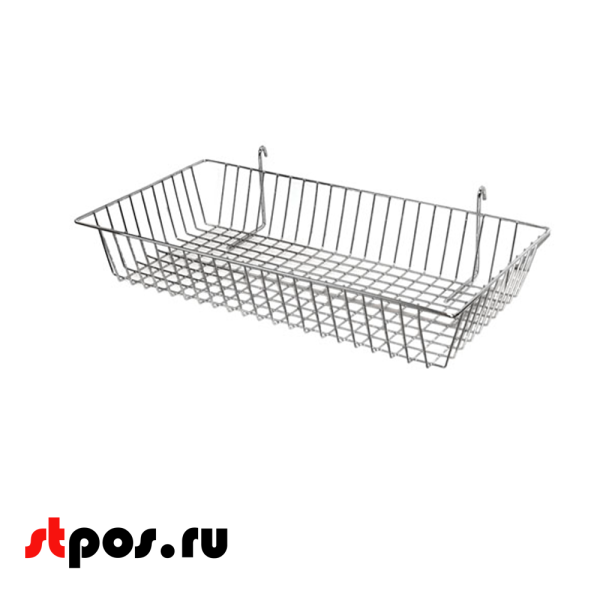 00_Корзина на сетку 600х300х100мм, хром