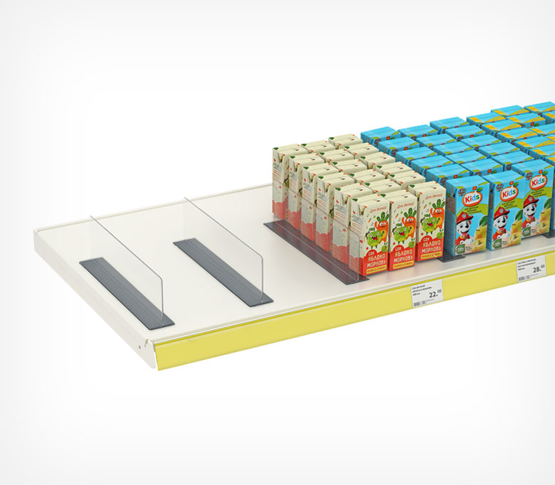 03_Разделитель пластиковый высотой 80 мм на Т-основании c магнитным скотчем DIVT-80-TM 380 мм