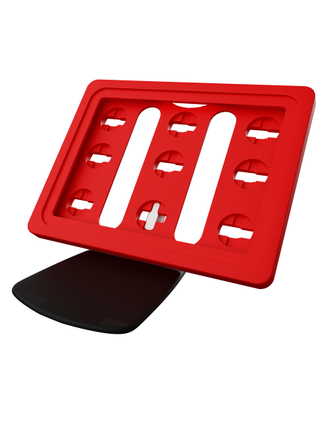 sk_Рамка ТЕХНО А7 красная, черный держатель TECHNO FOT 75 мм