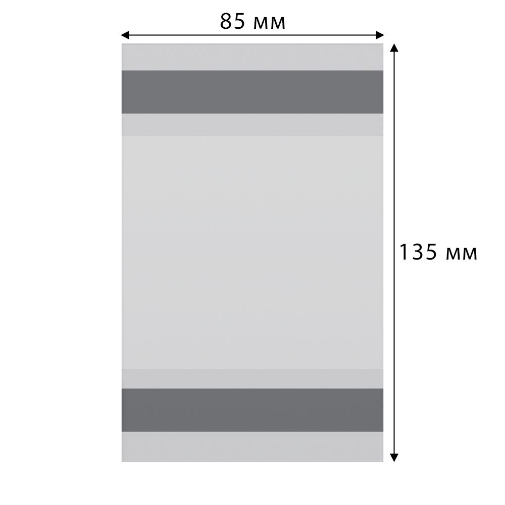 stpos_OM1_Карман из прозрачного пластика с магнитным скотчем PS-M, вертикальный, 135х85мм, толщина 0,5мм