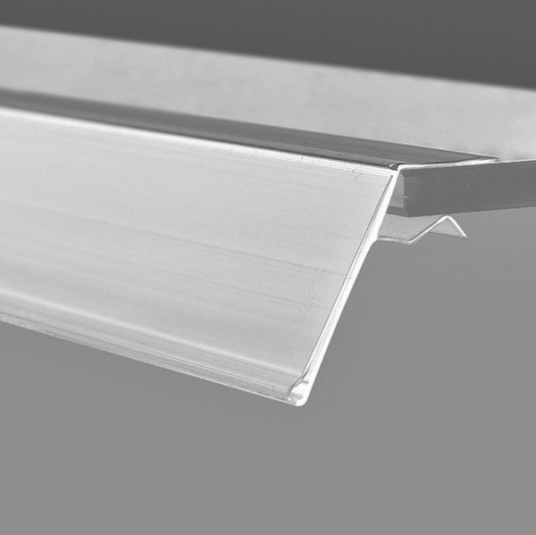 04_Ценникодержатель для крепления на стеклянные и другие тонкие полки GLS39 Белый