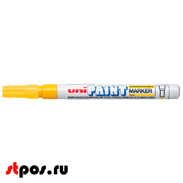 00_Маркер-краска PAINT PX-21 для письма по любой поверхности,толщина линии 0,8-1,2 мм,овальный,ЖЕЛТЫЙ