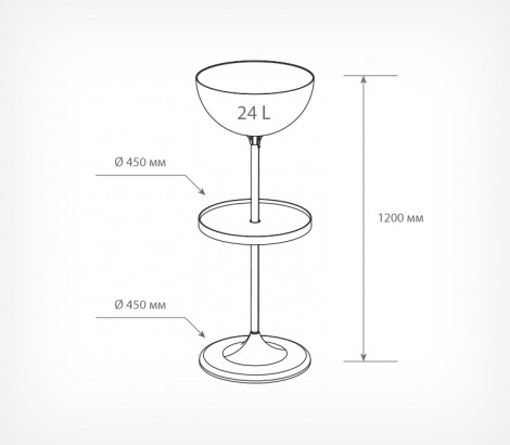04_Схема дисплея UNIBOWL-24-RX, 24 л, пластиковая полка, Белый