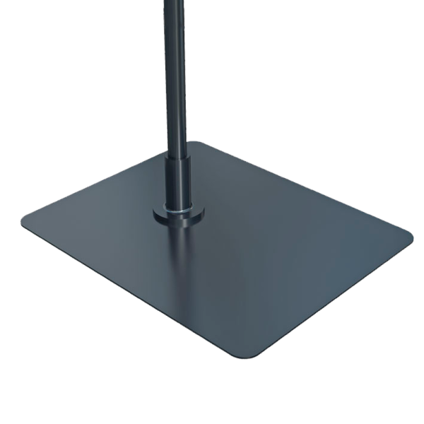 sk_Подставка прямоугольная металлическая BASE-ML цвет ЧЕРНЫЙ с пеньком для трубки 12мм