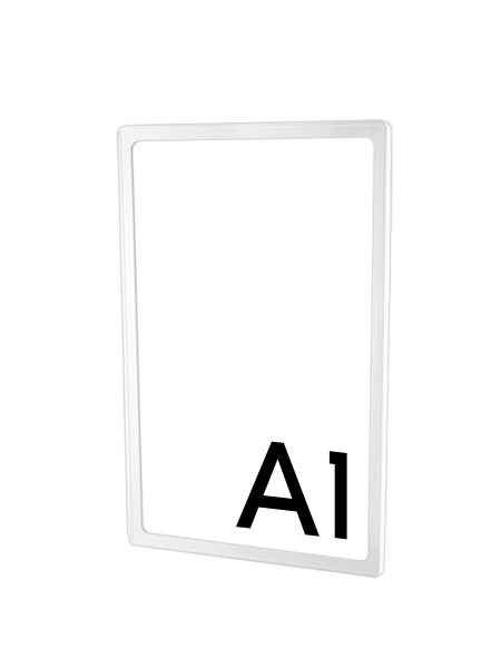 sk_Пластиковая рамка с закругленными углами формата А1 (594х841мм), PF-А1, Белый 