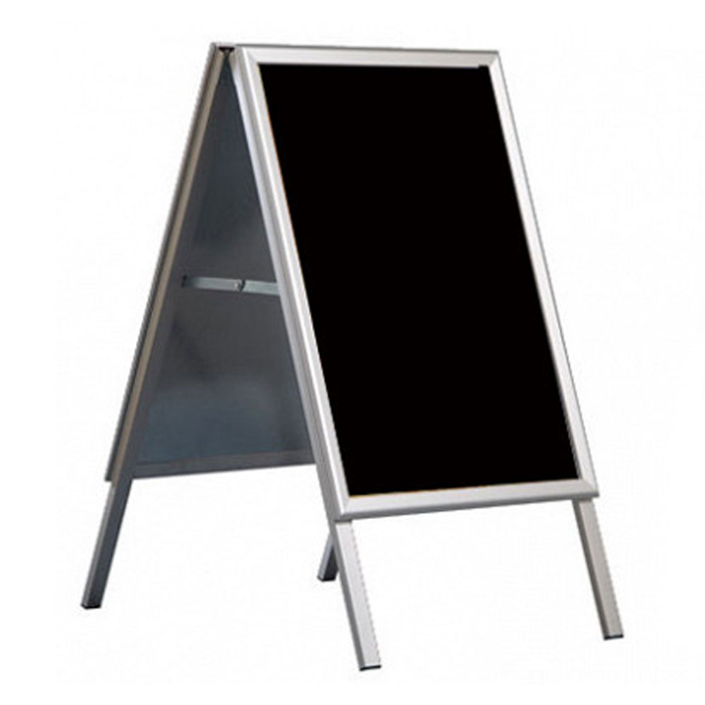 04_Штендер А-образный с двумя рамками А1, угол 45°, профиль 25мм, матовое серебро