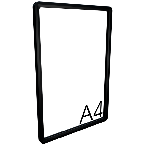sk_Пластиковая рамка с закругленными углами формата А4 (210х297мм), PF-А4, Черный