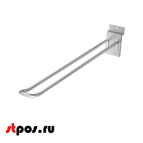 02_Крючок для экономпанели двойной 300мм, d4,8, хром
