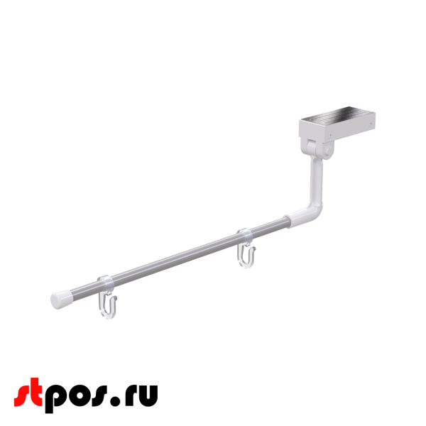 04_Магнитный держатель вывески на крючках с изогнутой пластиковой трубкой MAG-SW-TUBE-PL, длина 250мм