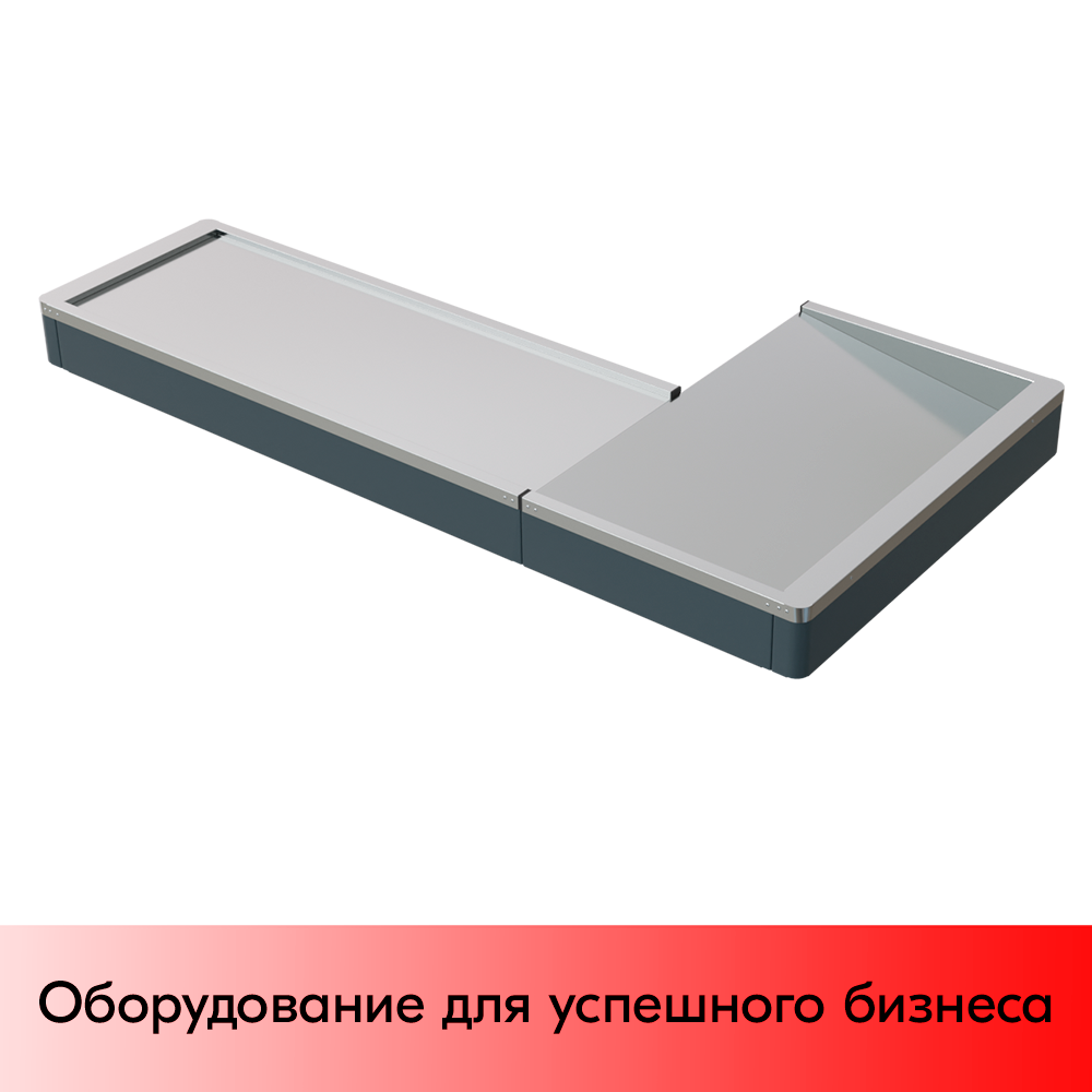 01_Рабочая поверхность для КБ ММ ECO PLUS XL, широкий нак., длина 1900мм, МЕТАЛЛ, RAL7016, Серый