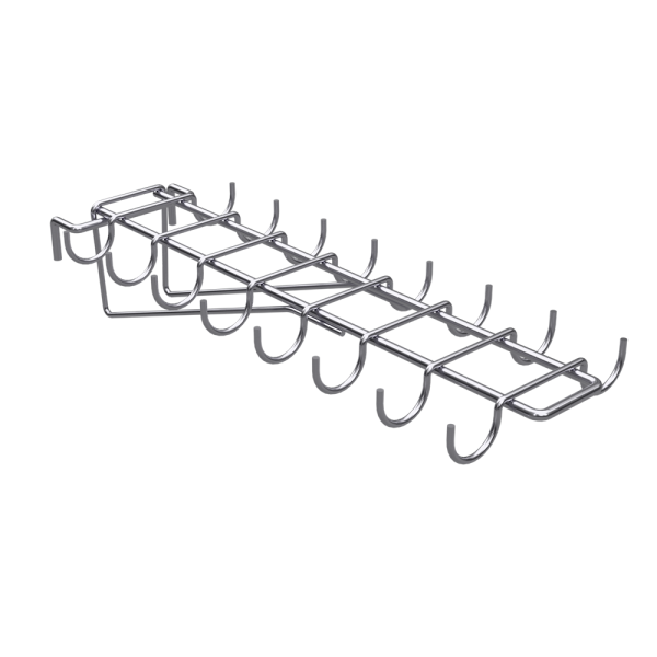 stpos_Держатель-набор 16 крючков для колбас и навесных изделий 430 мм на штангу 30х15, цинк-хром