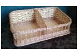 1_Корзина для выпечки с разделителем из натуральной лозы 49х31х10-13см