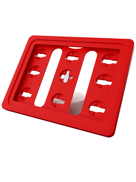 sk_Рамка ТЕХНО А7 красная, белый держатель TECHNO BOTTLE CAP 28 мм