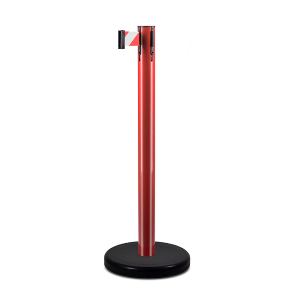 stpos_Стойка ограждения с лентой 4,5м, высота столбика 850мм, ширина ленты 47мм, RED white