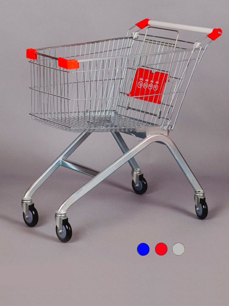 sk_Тележка покупательская 125л, цинк, (европейский тип), с детским сиденьем, Серый