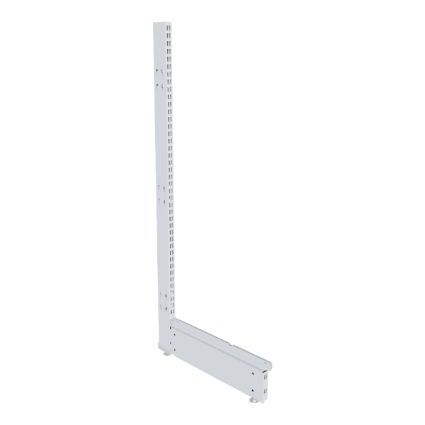 stpos_НАБОР Завершающая стойка 25 70 высота 1200 с базой 500 для стеллажа Нордика, RAL9016, Белый