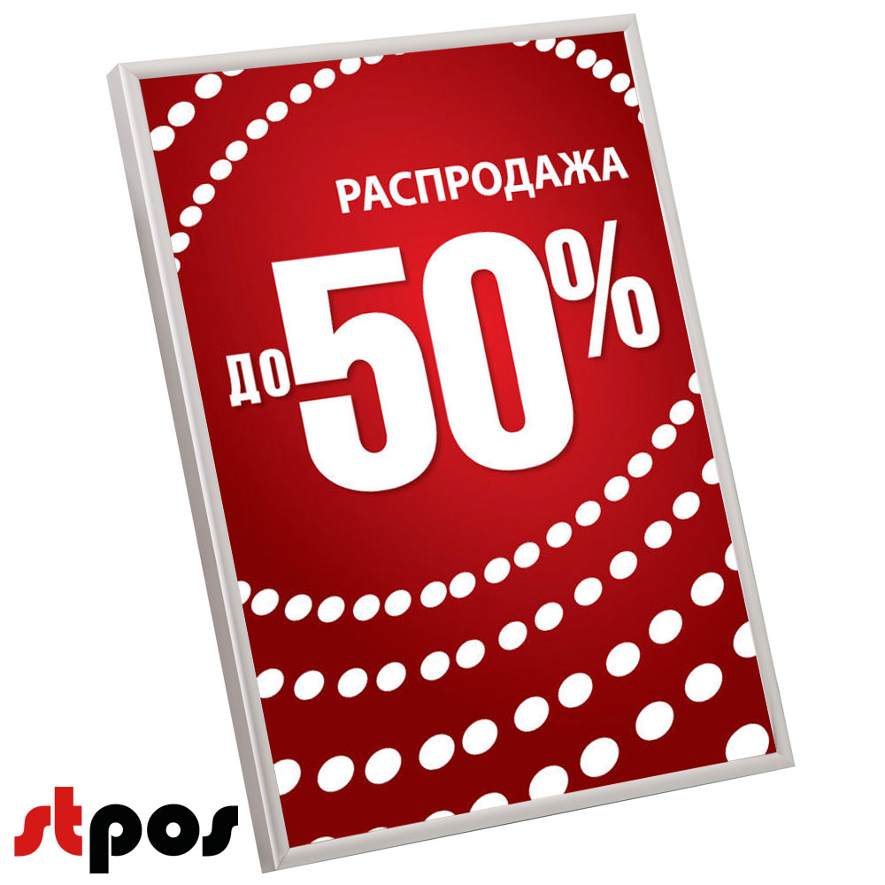 02_Алюминиевая рамка Нельсон ПН-02 А0 матовое серебро