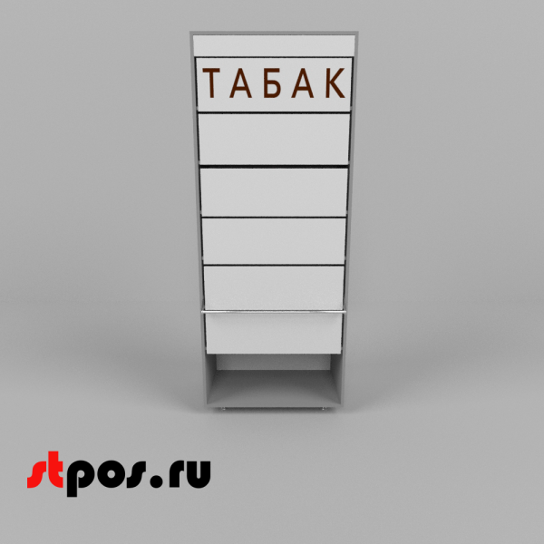 00_Диспенсер сигаретный ЛДСП, 6 полок по 10 видов, 731х420(320)х1642