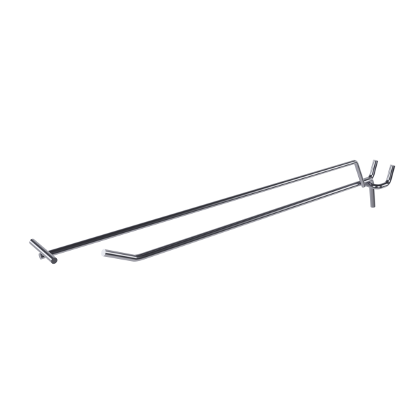 sk_Крючок для перфорации одинарный с ценникодержателем 300мм, цинк-хром, d5/d4мм, шаг 25