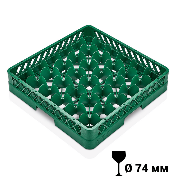 01_Кассеты для фужеров 36 секций 500х500мм, Зеленый