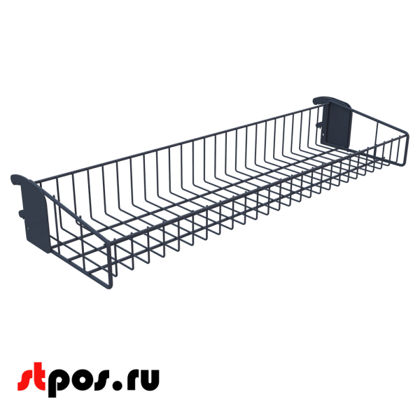 00_Корзина сетчатая навесная 200х665 мм, h 100 мм Нордика, Глянец, RAL7016 Серый, спец.цвет