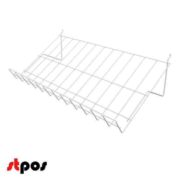 00_Полка для экономпанели наклонная 30° 300х600мм, RAL9003 Белый