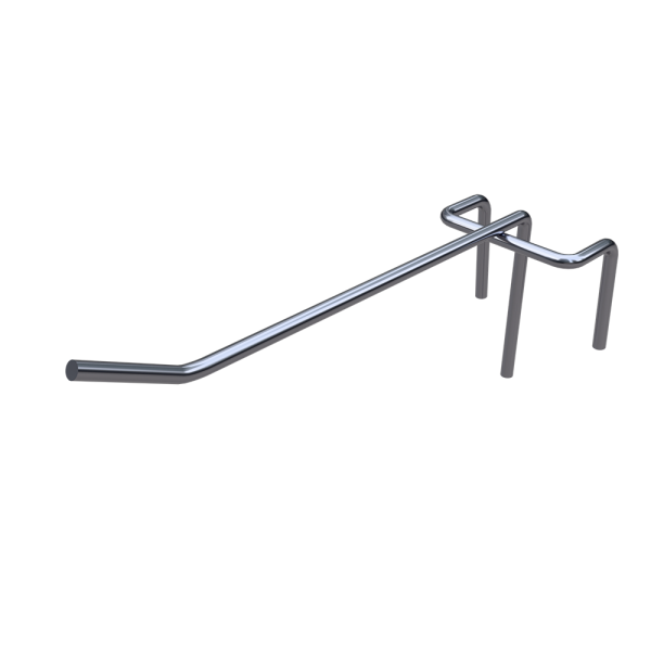 sk_Крючок на решетку одинарный 150мм, покрытие цинк-хром, d4мм, шаг 50мм