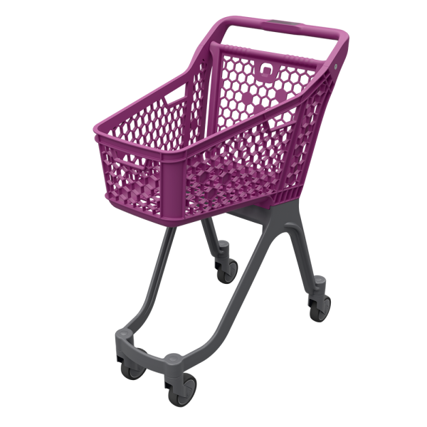 sk_Тележка покуп. пласт. без д/с VIBE 60л, 750х1010х470мм, Фиолетовая (корз и задн.стен.) с серым основ
