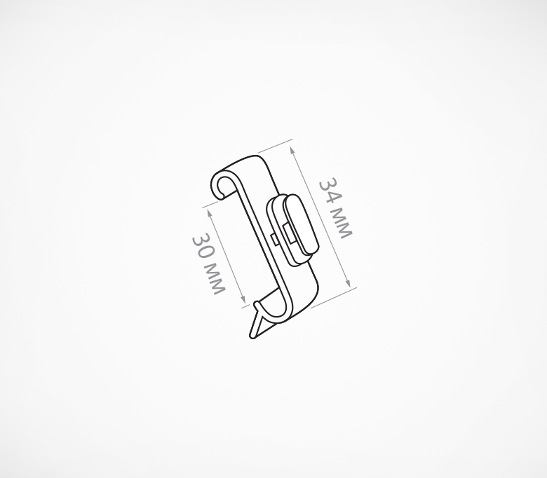 3_Клипса для крепления рамки ТЕХНО МИНИ на краю полки типа TEGOMETALL TECHNO TEGO CLIP, Белый