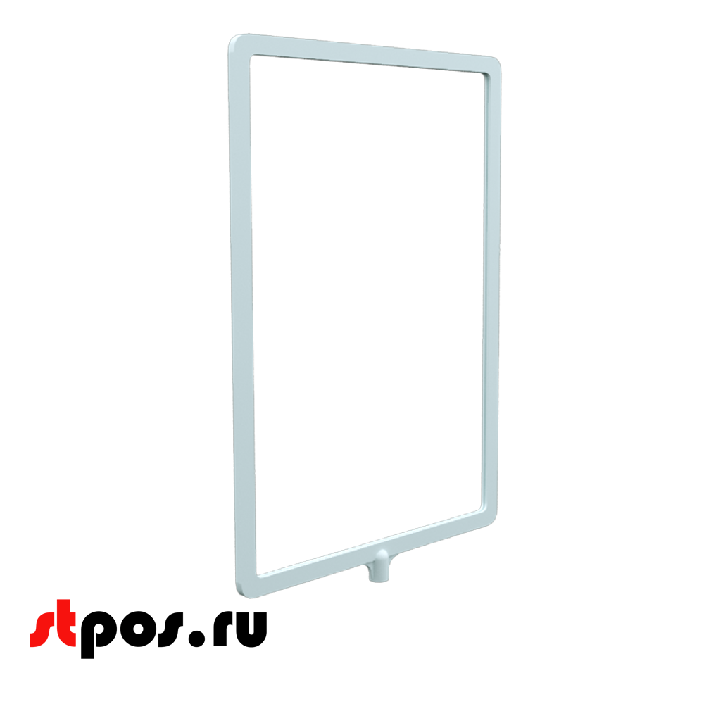02_Пластиковая рамка А4 с интегрированным Т-держателем PFT-A4, под крепление диаметром 9мм, Белая