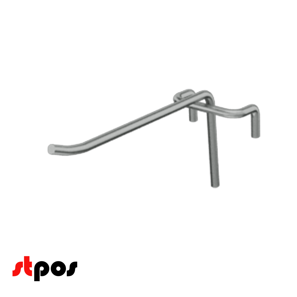 05_Крючок одинарный БЕЗ ценникодержателя на сетку 150мм, цинк-хром, d4 шаг 40