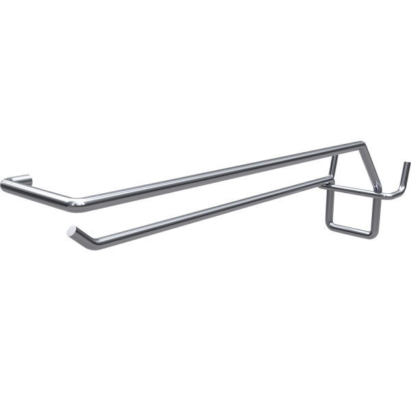 sk_Крючок для перфорации одинарный с ценникодержателем 200мм, цинк-хром, d5-d4мм, шаг 50