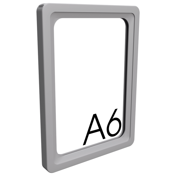 sk_Пластиковая рамка с закругленными углами формата А6 (105х148мм), PF-A6, Серый