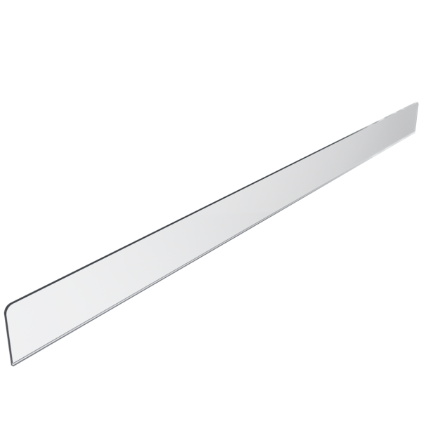 sk_Передний ограничитель пластиковый 1250мм, h80мм, толщина пластика 4мм FR-RISER80, Прозрачный